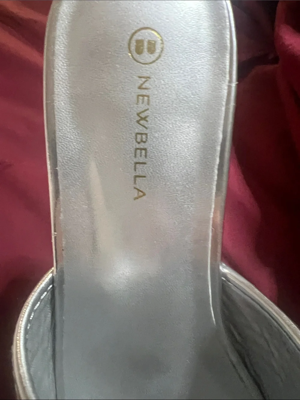 Newbella Women's Cream & Silver Woven Slide